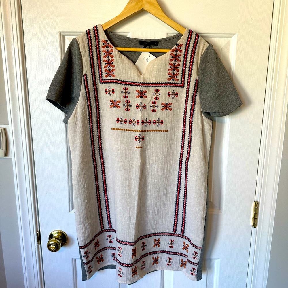 THML mini dress with embroidery - size M